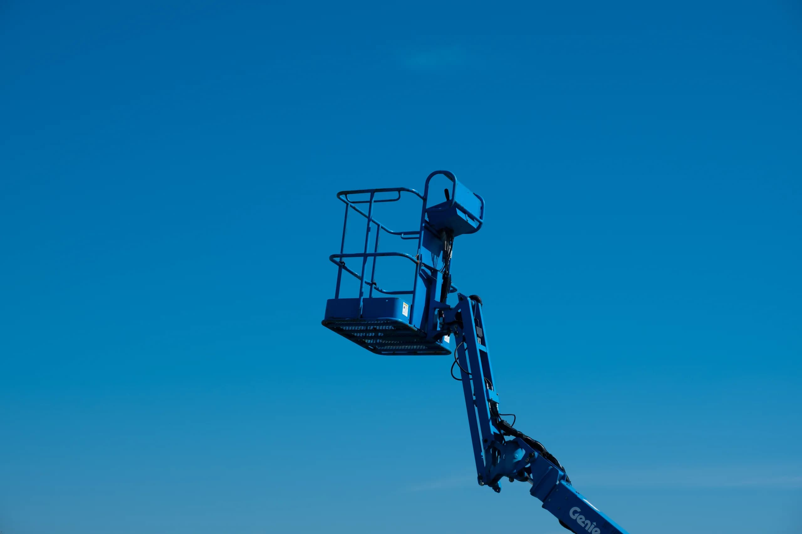 Construction in shades of blue