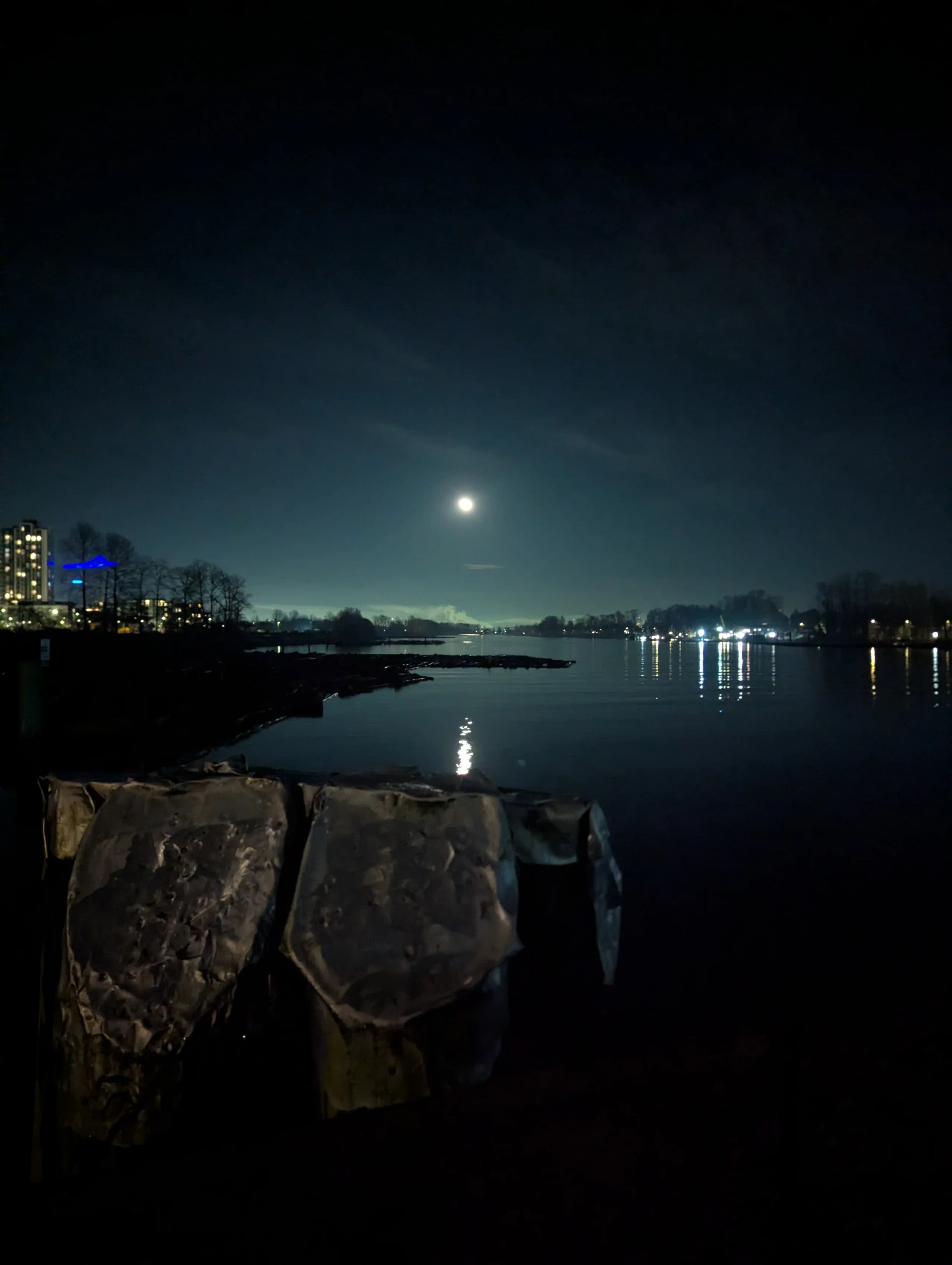 Fraser River on a full moon